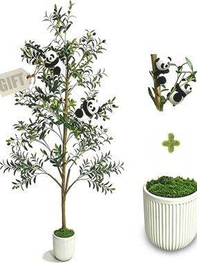 6FT Faux Olive Tree for Indoor Decor - Realistic Artificial Plant with Pot